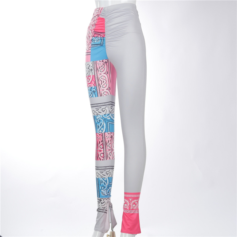 stitching printed leggings  NSMX25372