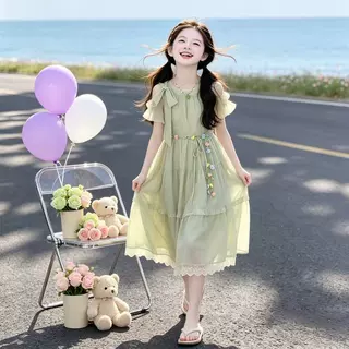 女童连衣裙夏装2026新款儿童洋气甜美裙子夏季森系度假风公主裙子