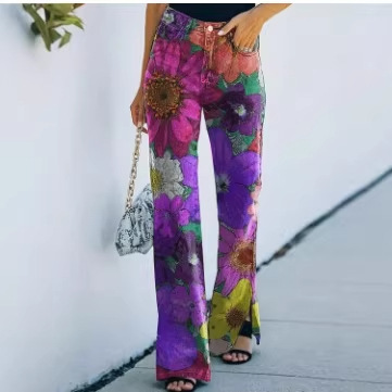 2026 Foreign Trade Cross-Border Independent Site Ebay European and American Foreign Trade Plus-Size Women's Casual Pants Thin Imitation Denim Wide-Leg Pants 2026 Foreign Trade Cross-Border Independent Site Ebay European and American Foreign Trade Plus-Size Women's Casual Pants Thin Imitation Denim Wide-Leg Pants