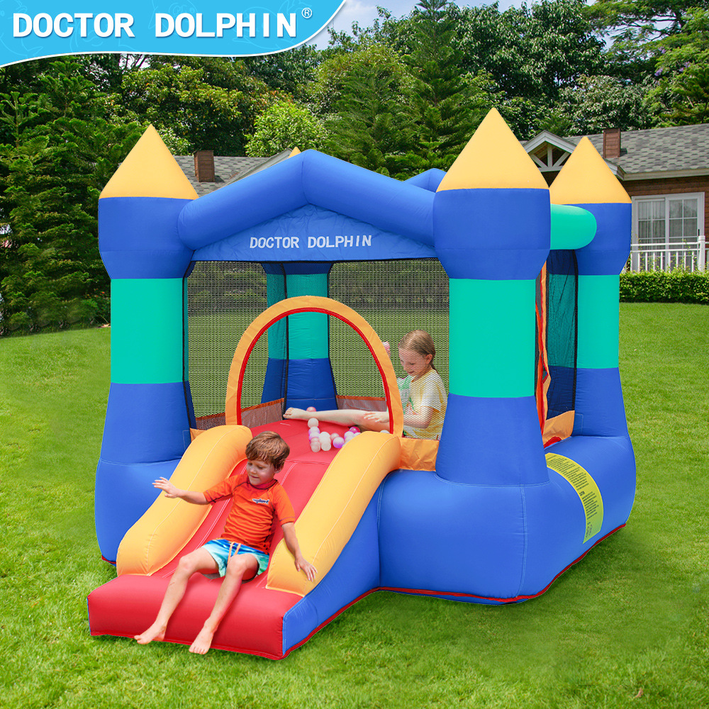 Castillo Inflable Infantil Doctor Dolphin, Trampolín con Tobogán para Uso Doméstico, Castillo de Tela Oxford para Interiores, Pequeñas Instalaciones de Juegos para Niños