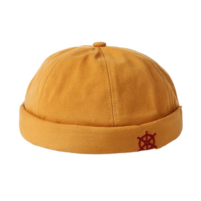 Otoño y invierno nuevo sombrero de piel de melón japonés Harajuku sombrero de marineros sin cornisa para hombres casual in calles ladrones terratenientes sombrero de moda