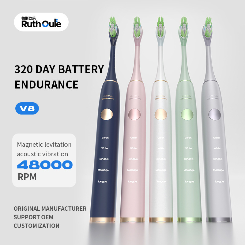V8 Popular Export Sonic Vibration Automatic Electric Toothbrush with Soft Bristles Gift Box Set
