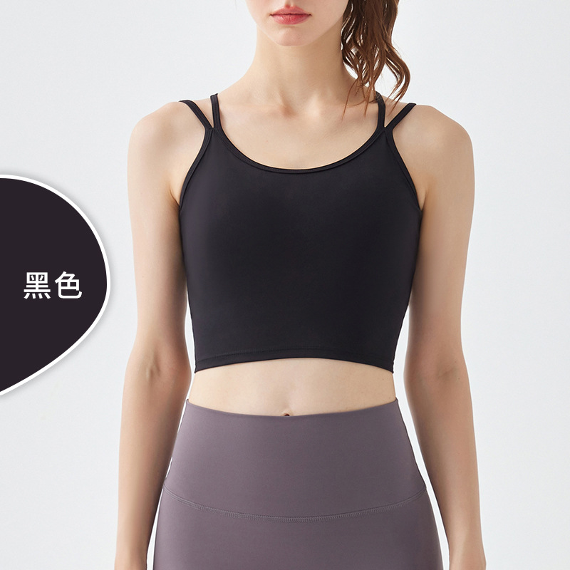 Ropa interior deportiva de las mujeres corriendo a prueba golpes fitness chaleco hombro Delgado Pilates entrenamiento integrado sujetador Sling verano