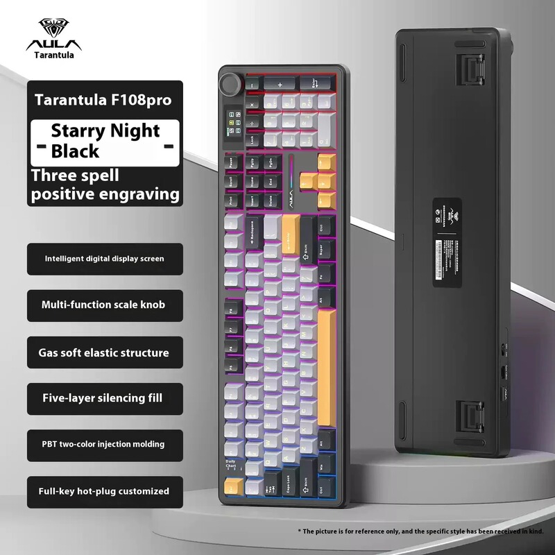 Wolf Spider F108Pro メカニカル キーボード有線カスタマイズされたゲーム e スポーツ 3 モード Bluetooth ワイヤレス RGB サイド彫刻グラデーション|undefined