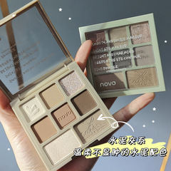 NOVO 8-Shade Eyeshadow Palette – New Arrival, Instagram-Famous, Ultra-Popular Milk Tea & Earth Tones, Women's Matte, Glittery, and Shimmery Option, Affordable for Students