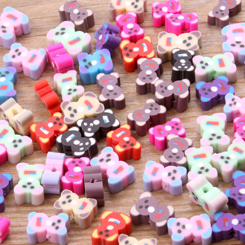 27 color mezclado suave cerámica Punch pieza animal fruta amor perlas DIY niños collar pulsera