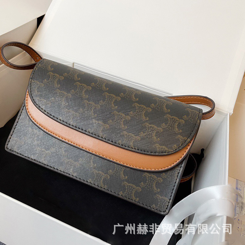 跨境爆款老花凯旋门信封包woc小方包triomphe复古真皮单肩斜跨包