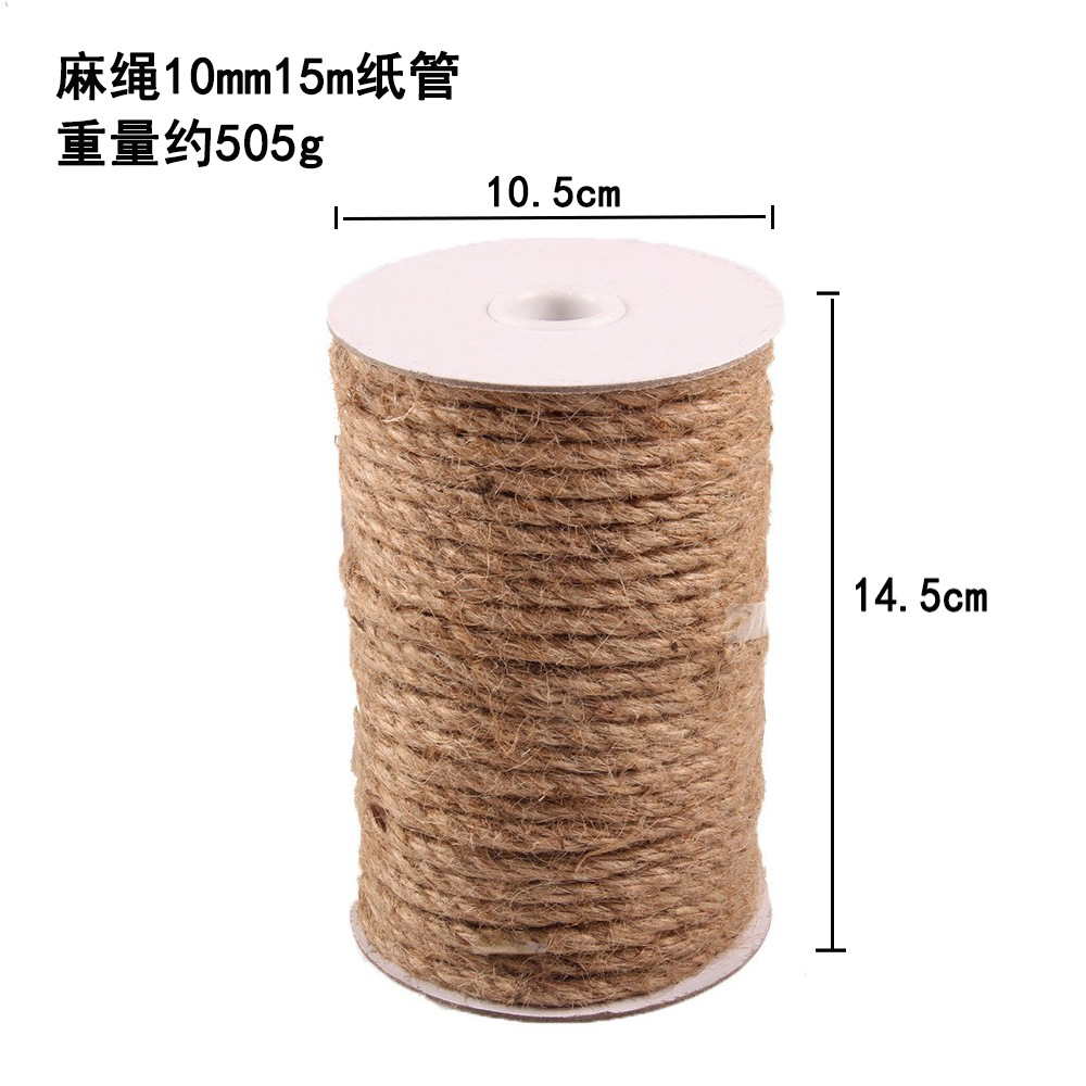 Cuerda de cáñamo de protección del medio ambiente, cuerda hecha a mano de bricolaje, decoración, embalaje, etiqueta, cuerda de cáñamo 1mm-20mm, varias especificaciones de grosor