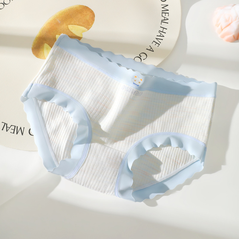 Calzoncillos cortos triangulares femeninos de estilo fino de verano para niñas cabeza transpirable entrepierna antibacteriana cintura media sin costuras para mujer ropa interior de gran tamaño algodón