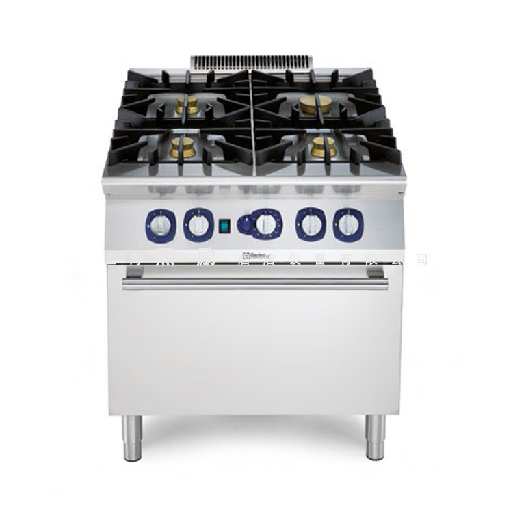 伊莱克斯Electrolux四头燃气煲仔炉连焗炉明火炉 4眼平头炉连烤箱