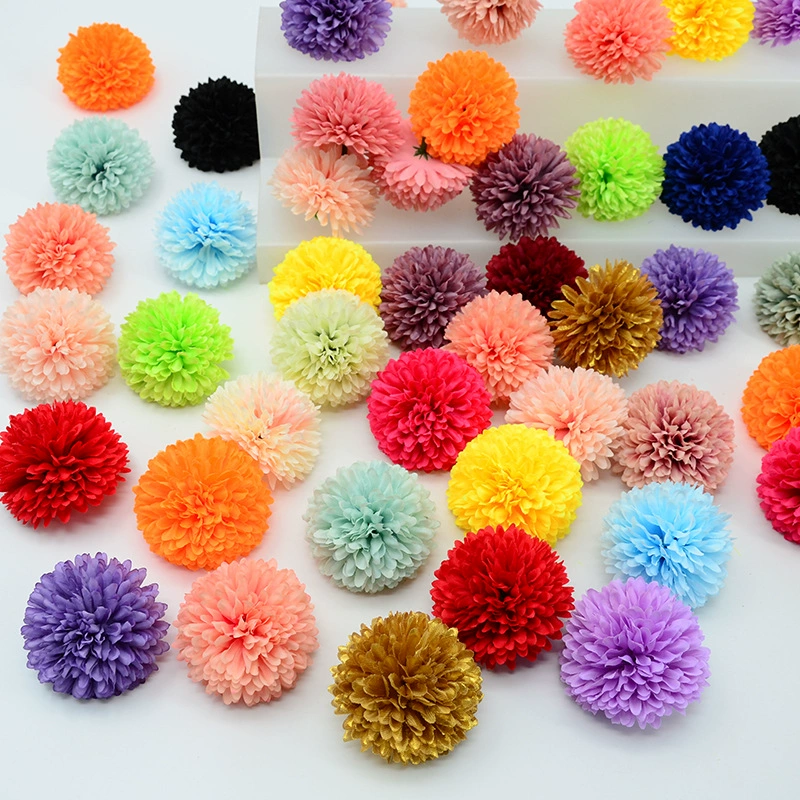 Моделирование пинг-понг цветок хризантемы оптом свадебные украшения DIY гирлянда Цветочная композиция фотография Реквизит шелковая ткань шип шар цветок