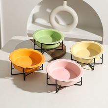 猫碗陶瓷宠物猫咪喝水碗猫粮碗护颈大容量斜口猫饭碗食盆用品批发