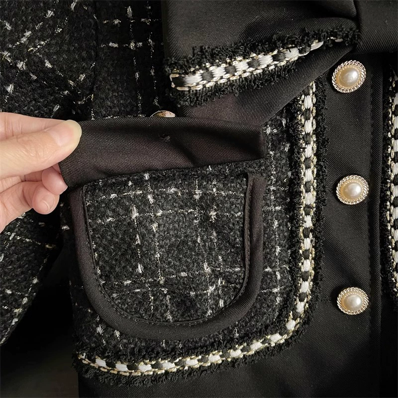 Демисезонный комплект, детская куртка с бантами, мини-юбка, стиль Chanel