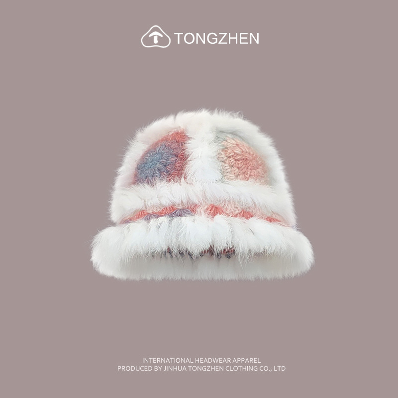 China-Chic Kaninchenhaar Löwe Erwachen Niedlicher Plüsch-Tigerkopf für Kinder, chinesische gestrickte Fischermütze im Winter_voghion.com
