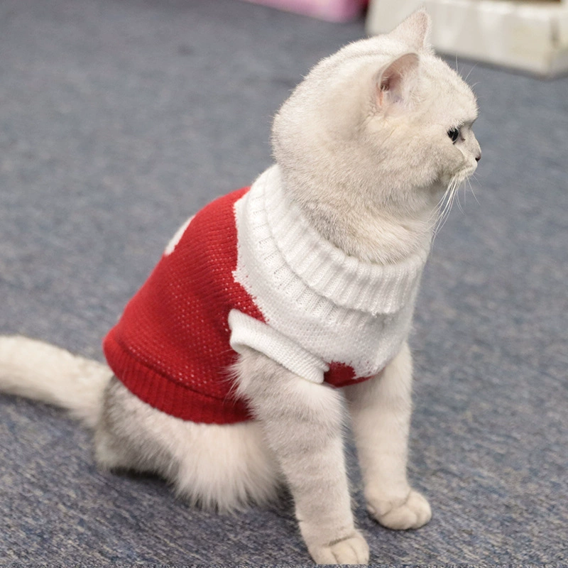 Одежда для кошек Многоцветная кисточка Повседневный свитер для домашних животных Вязаный свитер для собак Теплая Одежда для маленьких и средних собак