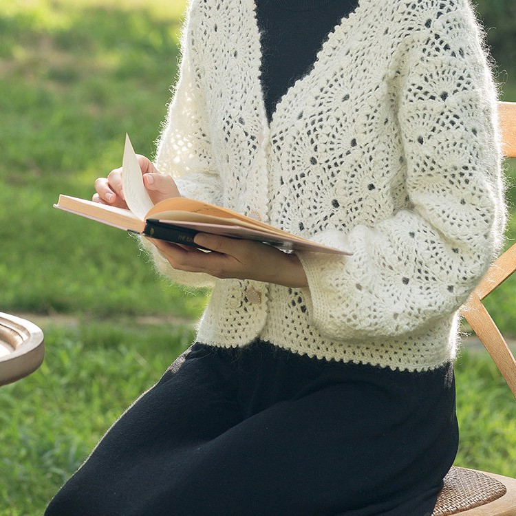 苏苏姐家海韵开衫diy衣服钩针编织上衣毛线团自制材料包凞