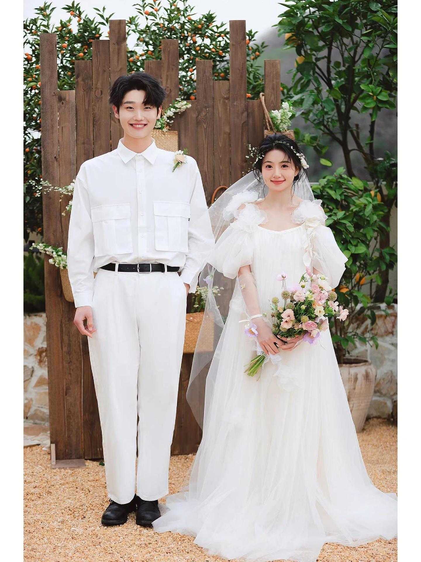 Fairy-style Niche Bridal Robe, Wedding Dress, Light Gauze For Reception, Studio Photography, Outdoor Travel Shoot Dress_ecoleips.com