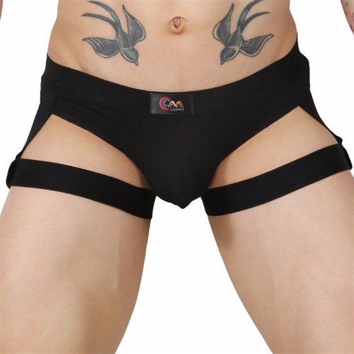 Men's Low-Rise Elastic G-String with European and American Fashion, Sexy U-Shape Pouch, Cotton Upgrade High-Elastic Waistband Briefs