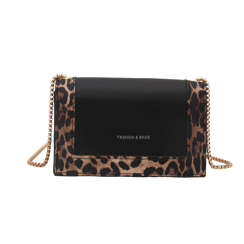 Bolso femenino de un solo hombro 2024 nuevo estilo con estampado de leopardo, mini bolso cuadrado pequeño, temperamento de moda, bolso de mensajero de nicho de moda