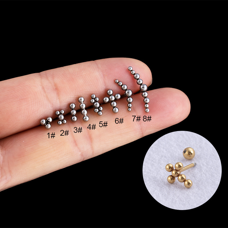4g Weight 1 Piece Ear Cartilage Rings & Studs Fashion Star Moon 316L Stainless Steel Plating Zircon