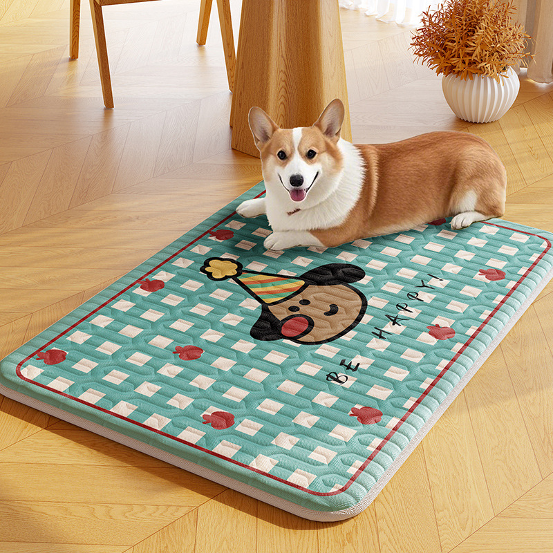 Alfombrilla de hielo para mascotas de verano, alfombrilla para perros, seda de hielo lavable a máquina, alfombrilla para dormir para perros y gatos