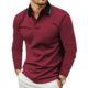 2025 New Men's Hot Sale New Long Sleeve POLO3D Digital Printing Simple All-match Lapel Casual POLO Shirt