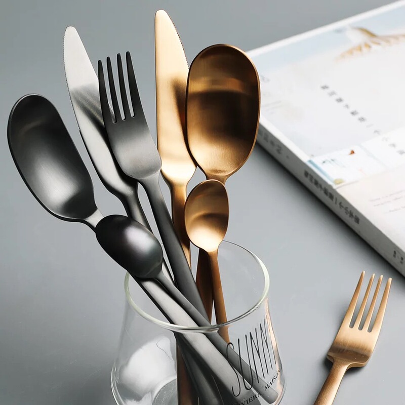 Export Allen 777 series stainless steel knife and fork spoon rose gold Western tableware Amazon AliExpress supply