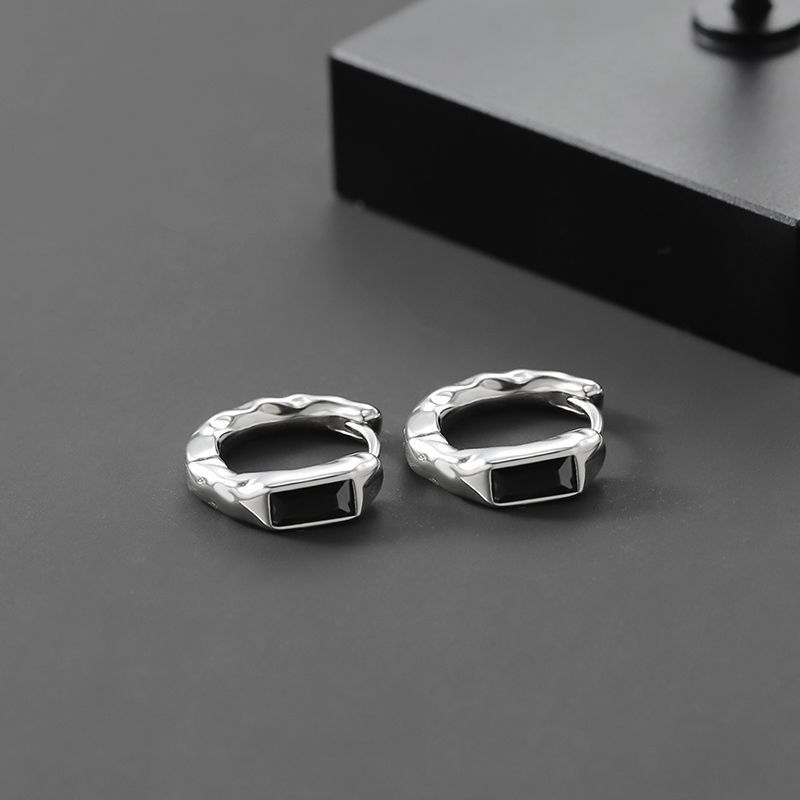 Men's Gender 1 Pair Hip-hop Geometric Plating Copper Silver Plated Earrings