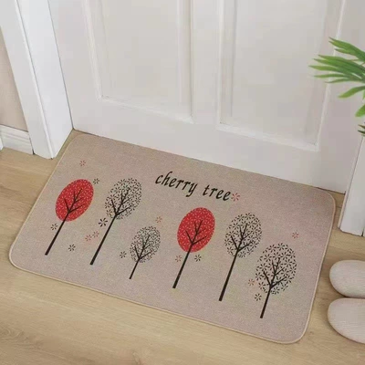 Mud Jute Carpets Bathroom Toilet, Avtomobil döşəmə paspasları - cartoon-trees-3040cm