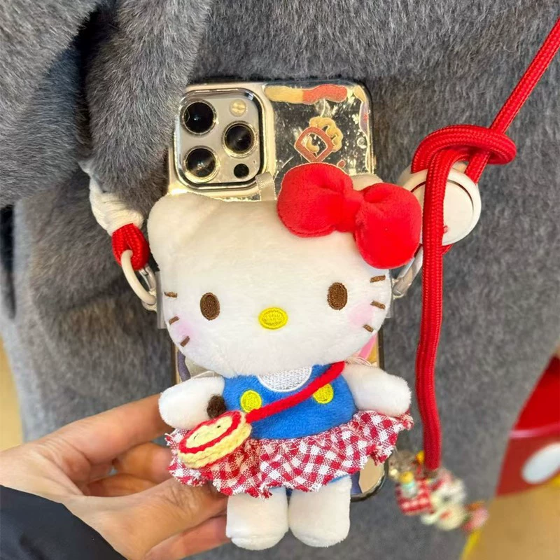 Hello Kitty, универсальный мобильный телефон, плюшевая кукла, милая сумка через плечо, регулируемая карманная лента на кружево