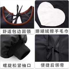 簡約防水長袖圍裙家用廚房罩衣女新款圍腰餐飲專用工作服logo印字