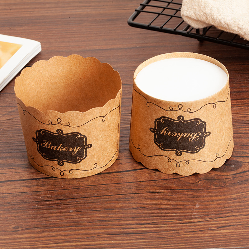 Taza de papel ondulada, taza de papel gruesa, taza de papel para pastel casero, taza de pastel al vapor, herramienta desechable para postre de punto occidental