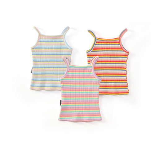 MDD Girls' Top Cool 2025 Summer New Arrival Pure Cotton Sleeveless Strappy Two-Piece Set Trendy Cute Baby Girl