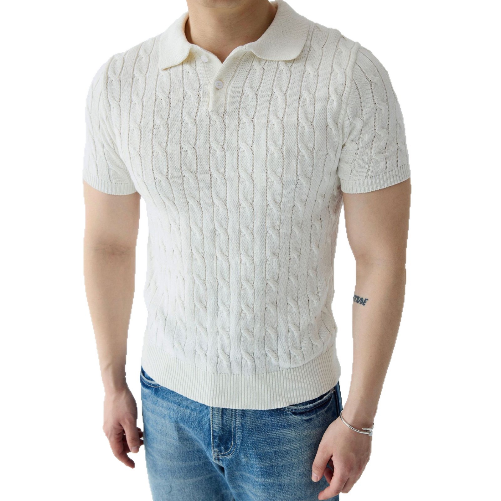Polo camiseta de punto camiseta de manga corta hombre solapa torsión torcida vieja camiseta de hielo de verano fábrica transfronteriza al por mayor