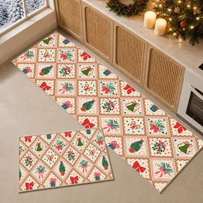 set, festive atmosphere decorative carpet, Avtomobil döşəmə paspasları - christmas-puzzle-painting-4060cm