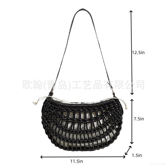 New Export PU Woven Crossbody Bag, Personalized Women's European & American Vacation Style Bag, Amazon Niche Designer Bag - Thumbnail 5