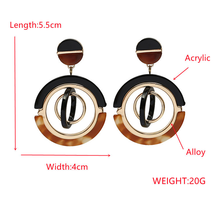 Fashion Circle Metal Acrylic Earrings display picture 1