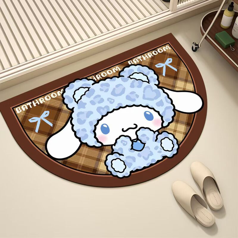 可爱凯蒂猫硅藻泥浴室吸水速干垫入户防滑门垫家用门口装饰脚垫|undefined
