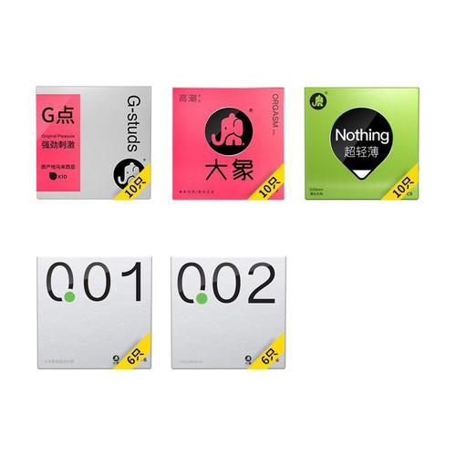 Elephant Condom 3D Spiral Particles 001 Hyaluronic Acid Orgasm Girls Long-lasting Large Female Condom