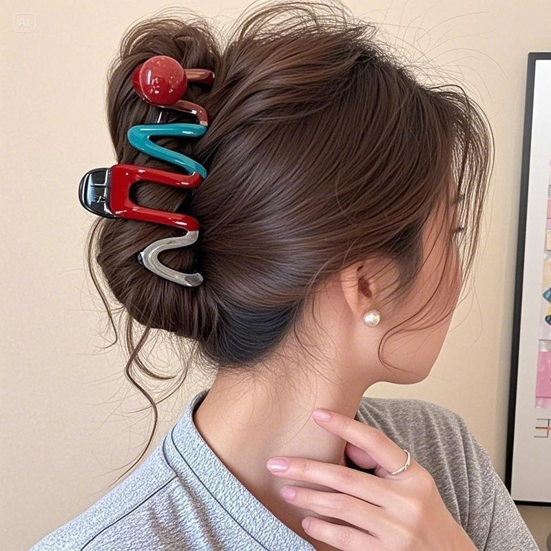 女性用ヘアピン、高級感のある韓国東大門と同じスタイルのヘアピン、後頭部のシャーククリップ、女性用ヘアアクセサリー|undefined