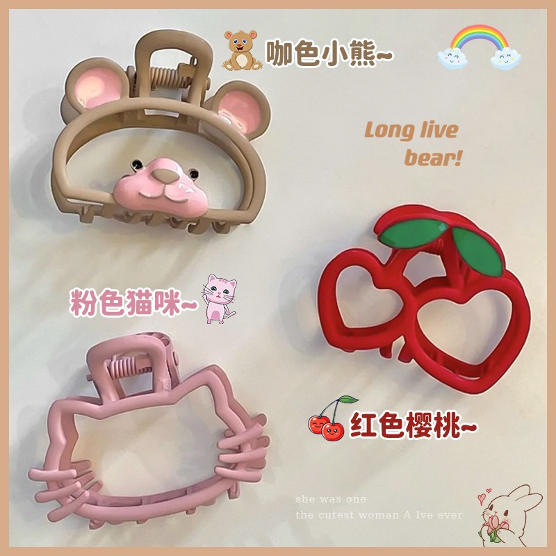 new children‘s cartoon grip summer girls‘ back head grip girls‘ colorful cute sweet hair accessories hair clip