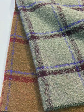 粗纺呢绒  圈圈纱大格子毛呢面料  秋冬服装面 料绍兴面料