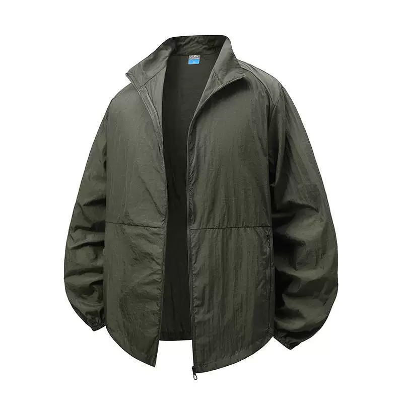 Летняя повседневная солнцезащитная одежда Wiletou для мужчин молодого и среднего возраста, летняя тонкая куртка, классный воротник-стойка, защита от ультрафиолета на открытом воздухе.