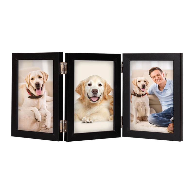 Xiaohongshu's Popular Three-Frame Wooden Photo Frame Table Modern Simple Design 6-Inch Foldableing Picture Frame Combination