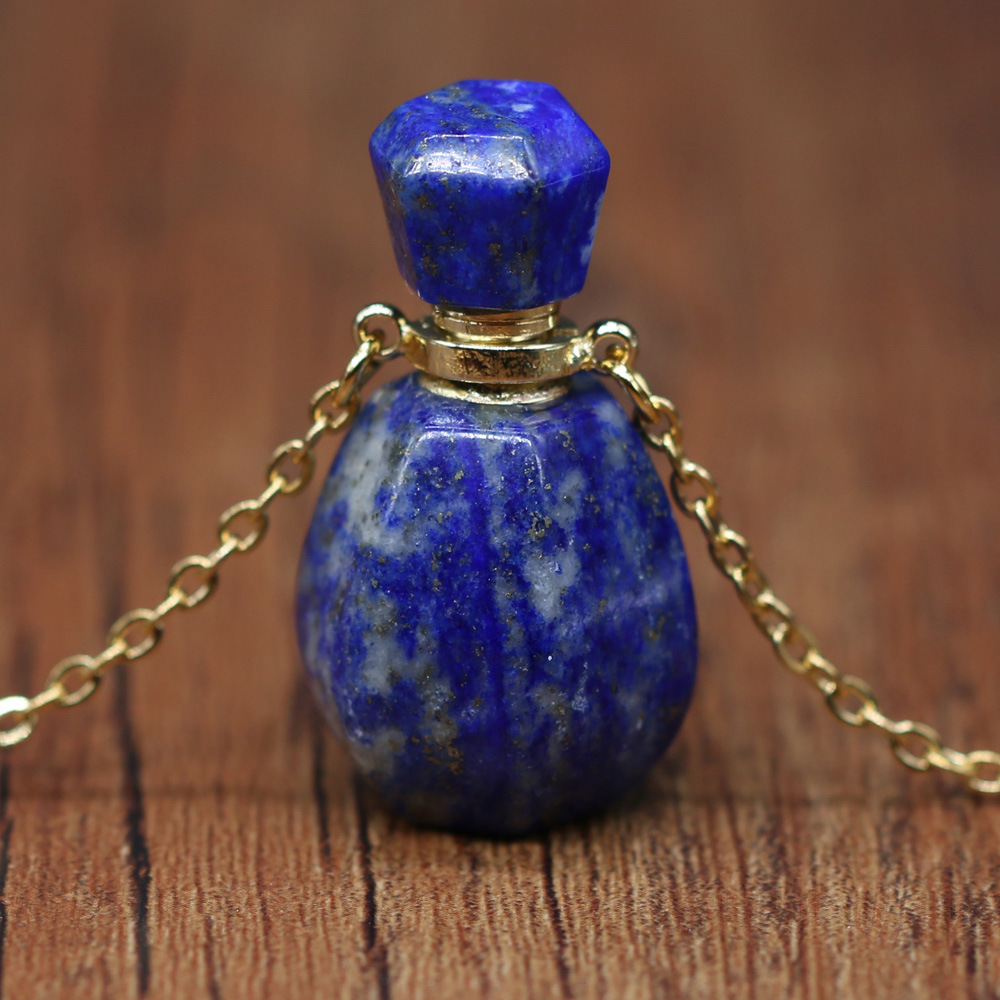 18g Weight Pendant Necklace Classification cable chain Chain Type 1 Piece Quantity Daily Occasion natural stone Material Perfume Bottle Pattern All Seasons Season Unisex Gender Classic Style Style Classic Style Perfume Bottle Natural Stone Cable Chain Pendant Necklace In Bulk 8