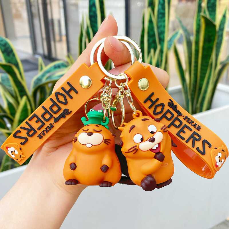 Movie Hoppers Series Pendant Beaver Transformation Plan Keychain Disney Animation Merchandise Cross-Border Gift