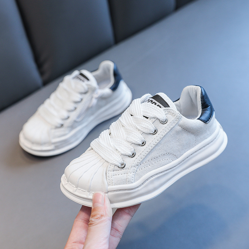 Canvas 2023 Spring New Boys' and Girls' Board Children's Casual Small White Shoes_voghion.com