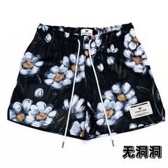 American basketball shorts oil painting style casual mesh shorts for men and women summer basketball training no-knee quarter pants on behalf of