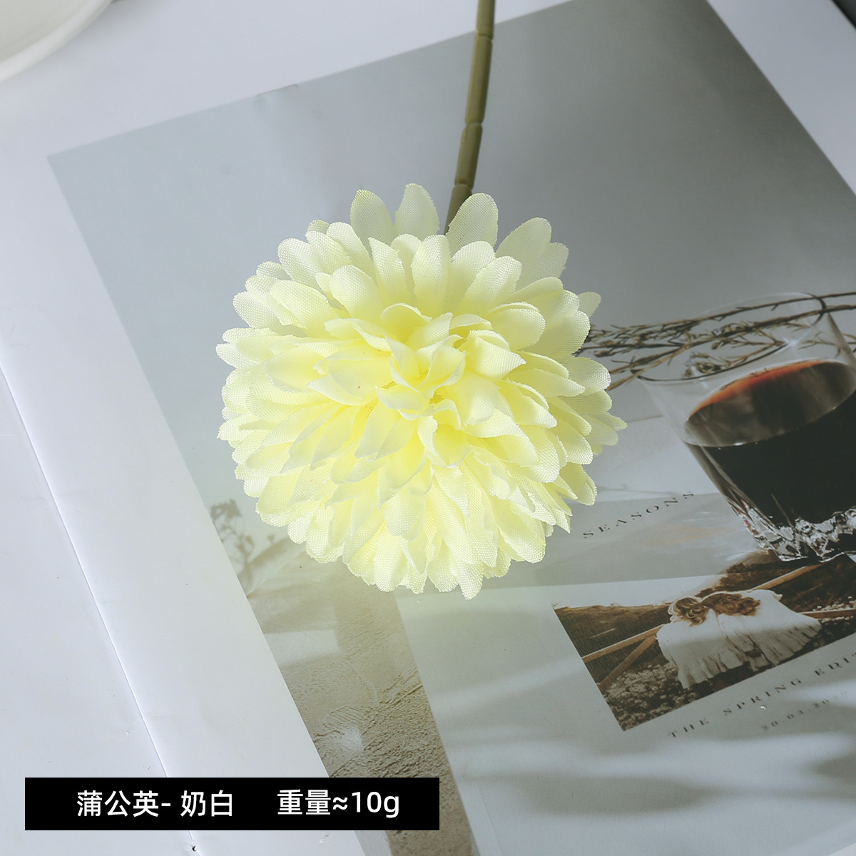 Simulación de diente de león una sola cabeza cebolla bola crisântemo decoración del dormitorio decoración de la sala de estar flores falsas flores de seda boda decoración de boda