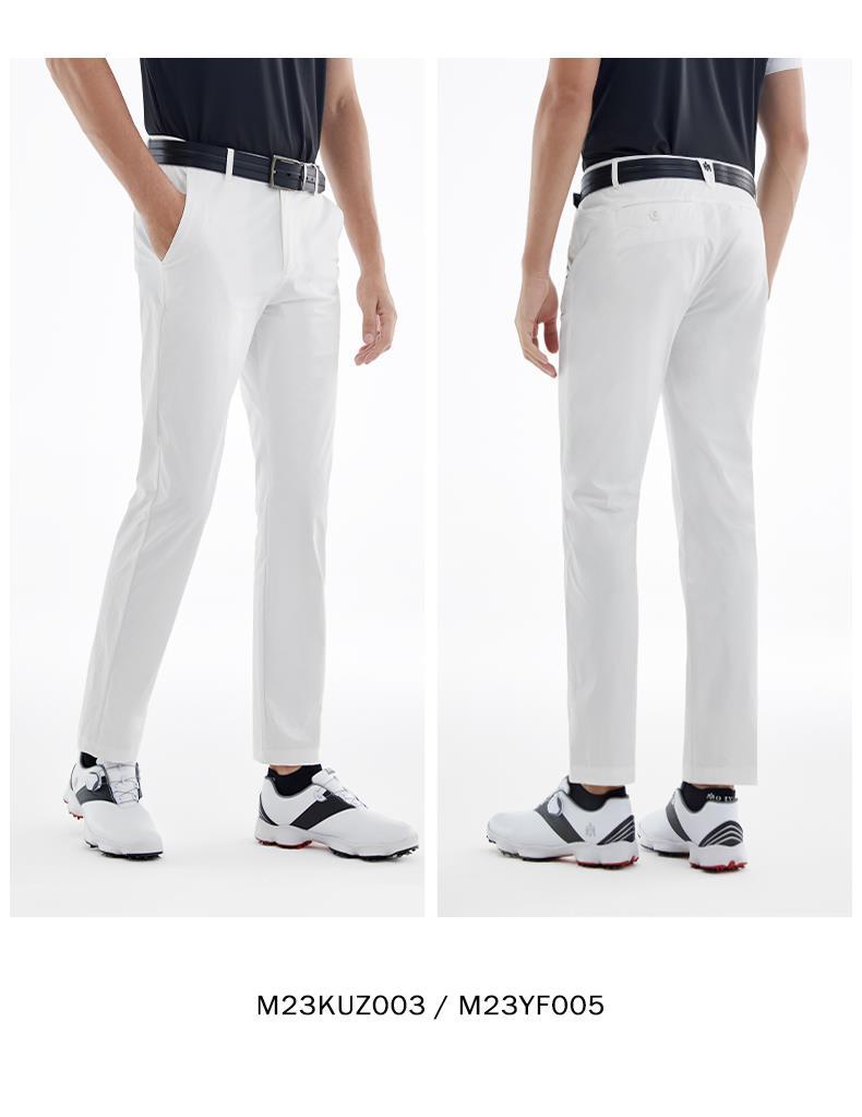 Quần dài golf nam mùa hè thắt lưng co giãn, phong cách thể thao — M23KUZ003-màu xám, M23KUZ003-màu trắng, M23KUZ003-Đen, M23KUZ003-màu xanh lá cây chi tiết 11